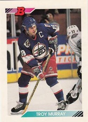 #93 Troy Murray - Winnipeg Jets - 1992-93 Bowman Hockey