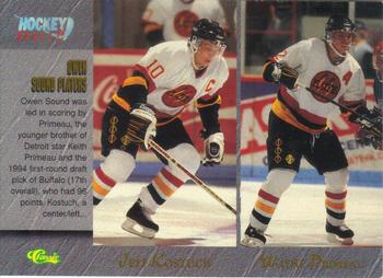 #93 Jeff Kostuch / Wayne Primeau / Matthew Osborne / Shane Kenny - Owen Sound Platers - 1995 Classic Hockey