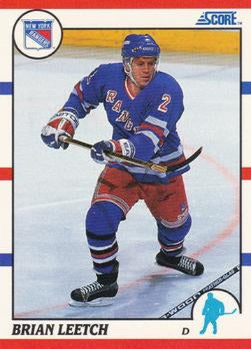 #93 Brian Leetch - New York Rangers - 1990-91 Score Hottest and Rising Stars Hockey