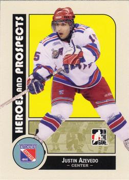 #50 Justin Azevedo - Kitchener Rangers - 2008-09 In The Game Heroes and Prospects Hockey