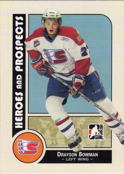 #65 Drayson Bowman - Spokane Chiefs - 2008-09 In The Game Heroes and Prospects Hockey