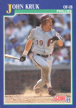 #94 John Kruk - Philadelphia Phillies - 1991 Score Baseball