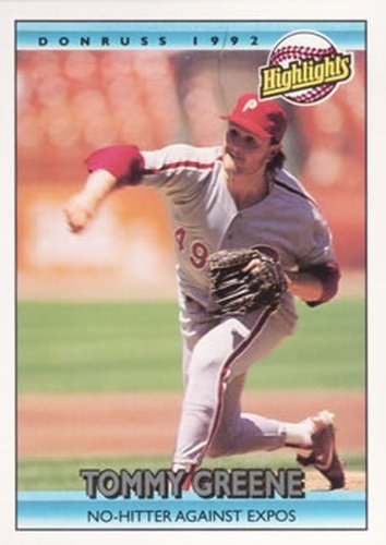 #94 Tommy Greene - Philadelphia Phillies - 1992 Donruss Baseball