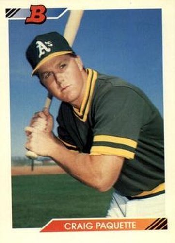 #94 Craig Paquette - Oakland Athletics - 1992 Bowman Baseball