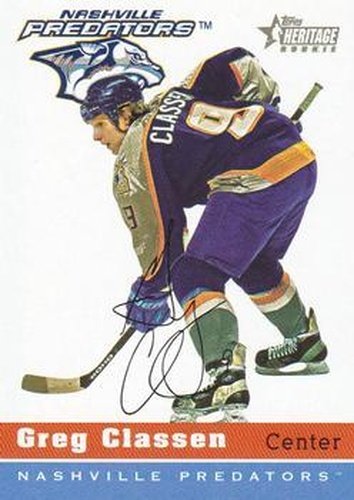 #94 Greg Classen - Nashville Predators - 2000-01 Topps Heritage Hockey