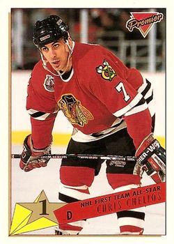 #94 Chris Chelios - Chicago Blackhawks - 1993-94 Topps Premier Hockey