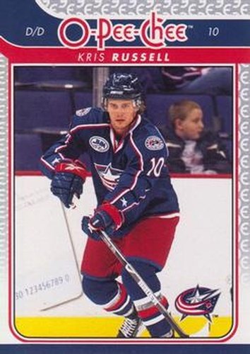 #102 Kris Russell - Columbus Blue Jackets - 2009-10 O-Pee-Chee Hockey