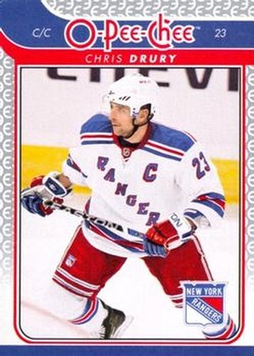 #166 Chris Drury - New York Rangers - 2009-10 O-Pee-Chee Hockey