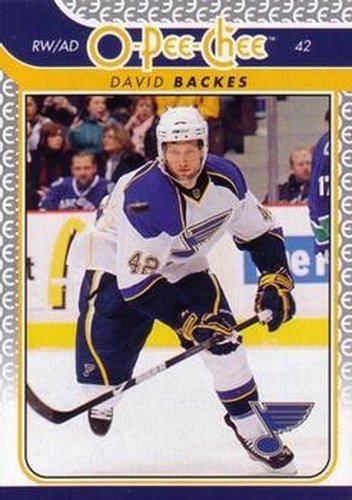 #222 David Backes - St. Louis Blues - 2009-10 O-Pee-Chee Hockey