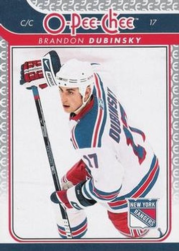 #257 Brandon Dubinsky - New York Rangers - 2009-10 O-Pee-Chee Hockey