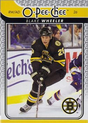 #346 Blake Wheeler - Boston Bruins - 2009-10 O-Pee-Chee Hockey