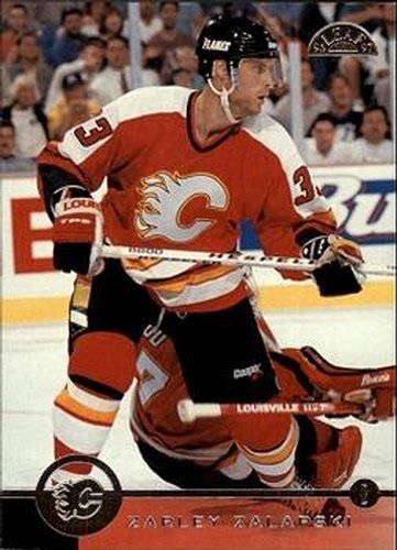 #95 Zarley Zalapski - Calgary Flames - 1996-97 Leaf Hockey