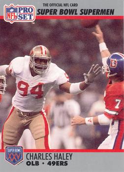 #95 Charles Haley - San Francisco 49ers - 1990-91 Pro Set Super Bowl XXV Silver Anniversary Football