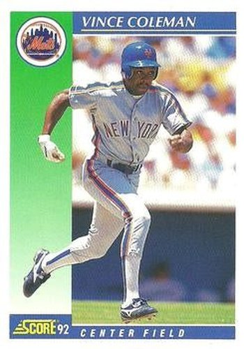 #95 Vince Coleman - New York Mets - 1992 Score Baseball