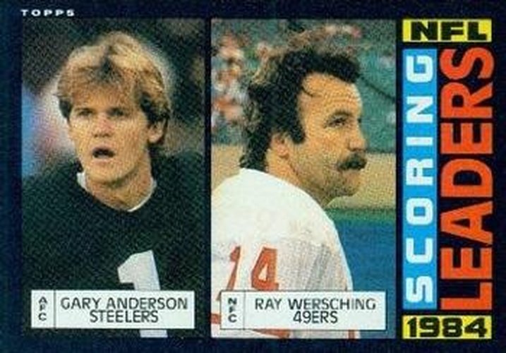 #195 Gary Anderson / Ray Wersching - Pittsburgh Steelers / San Francisco 49ers - 1985 Topps Football