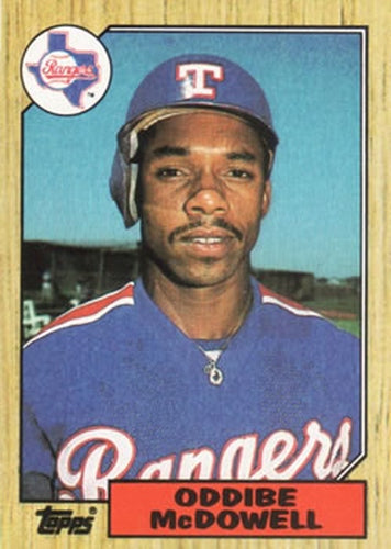 #95 Oddibe McDowell - Texas Rangers - 1987 Topps Baseball