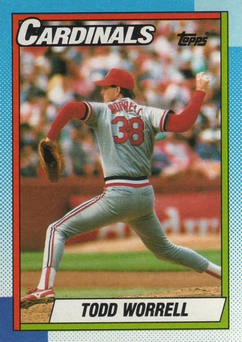 #95 Todd Worrell - St. Louis Cardinals - 1990 Topps Baseball