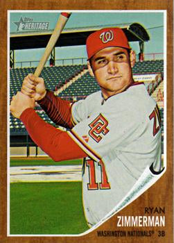#95 Ryan Zimmerman - Washington Nationals - 2011 Topps Heritage Baseball