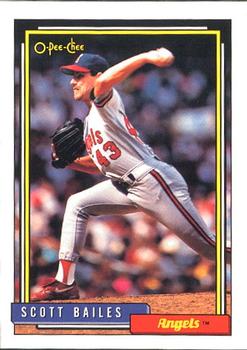 #95 Scott Bailes - California Angels - 1992 O-Pee-Chee Baseball