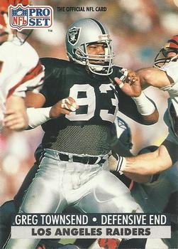 #195 Greg Townsend - Los Angeles Raiders - 1991 Pro Set Football