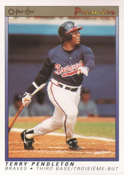 #95 Terry Pendleton - Atlanta Braves - 1991 O-Pee-Chee Premier Baseball
