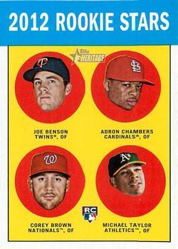 #95 Joe Benson / Adron Chambers / Corey Brown / Michael Taylor - Minnesota Twins / St. Louis Cardinals / Washington Nationals / Oakland Athletics - 2012 Topps Heritage Baseball