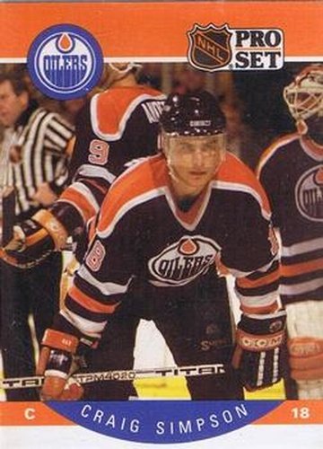 #95 Craig Simpson - Edmonton Oilers - 1990-91 Pro Set Hockey