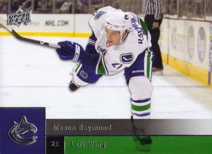 #168 Mason Raymond - Vancouver Canucks - 2009-10 Upper Deck Hockey
