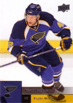 #356 David Backes - St. Louis Blues - 2009-10 Upper Deck Hockey
