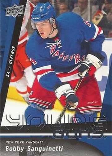 #482 Bobby Sanguinetti - New York Rangers - 2009-10 Upper Deck Hockey