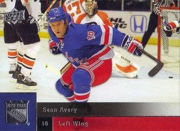 #63 Sean Avery - New York Rangers - 2009-10 Upper Deck Hockey