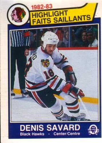 #96 Denis Savard - Chicago Blackhawks - 1983-84 O-Pee-Chee Hockey