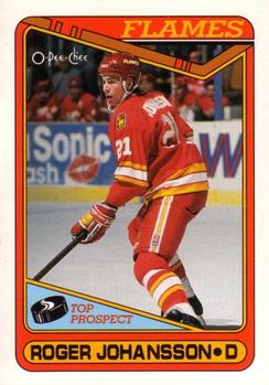 #96 Roger Johansson - Calgary Flames - 1990-91 O-Pee-Chee Hockey