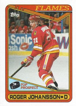 #96 Roger Johansson - Calgary Flames - 1990-91 Topps Hockey