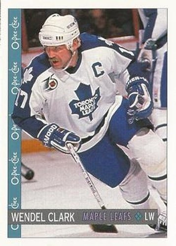 #96 Wendel Clark - Toronto Maple Leafs - 1992-93 O-Pee-Chee Hockey