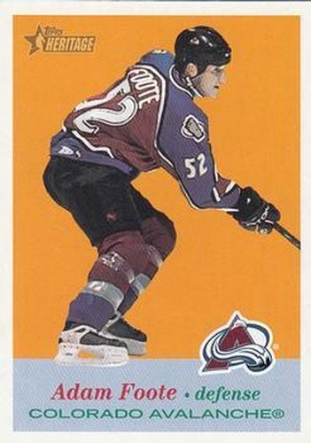 #96 Adam Foote - Colorado Avalanche - 2001-02 Topps Heritage Hockey