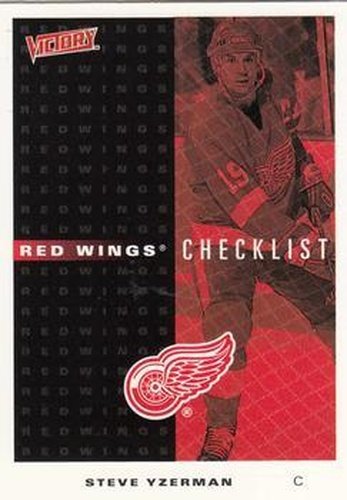 #96 Red Wings Checklist - Detroit Red Wings - 1999-00 Upper Deck Victory Hockey