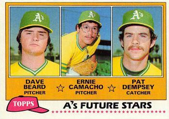 #96 A's Future Stars Dave Beard / Ernie Camacho / Pat Dempsey - Oakland Athletics - 1981 Topps Baseball
