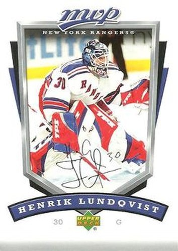 #196 Henrik Lundqvist - New York Rangers - 2006-07 Upper Deck MVP Hockey