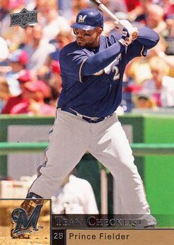 #976 Prince Fielder - Milwaukee Brewers - 2009 Upper Deck Baseball