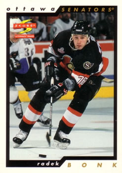 #97 Radek Bonk - Ottawa Senators - 1996-97 Score Hockey