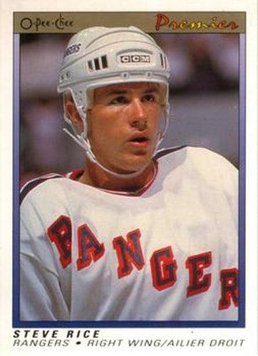 #97 Steven Rice - New York Rangers - 1990-91 O-Pee-Chee Premier Hockey