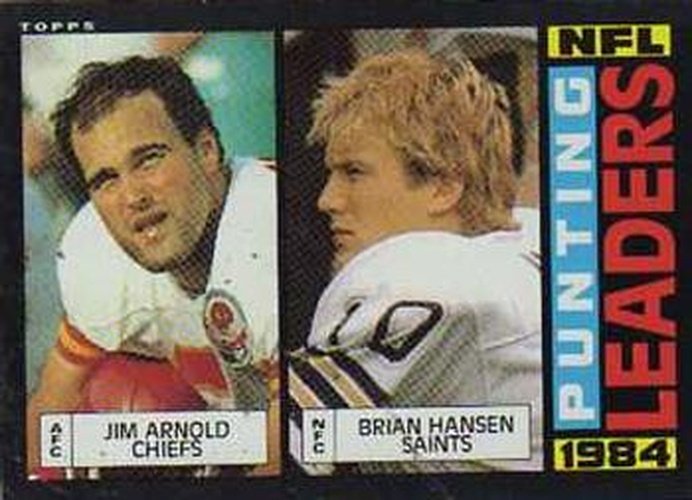 #197 Jim Arnold / Brian Hansen - Kansas City Chiefs / New Orleans Saints - 1985 Topps Football