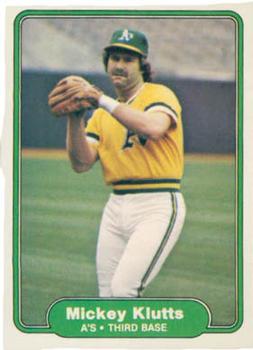 #97 Mickey Klutts - Oakland Athletics - 1982 Fleer Baseball