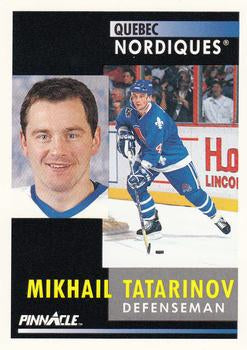 #97 Mikhail Tatarinov - Quebec Nordiques - 1991-92 Pinnacle Hockey