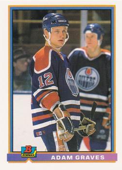 #97 Adam Graves - Edmonton Oilers - 1991-92 Bowman Hockey
