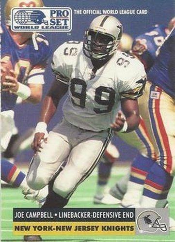 #97 Joe Campbell - NY NJ Knights - 1991 Pro Set WLAF Football