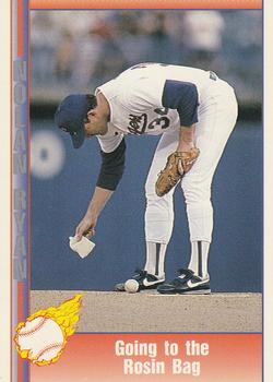 #98 Going to Rosin Bag - Texas Rangers - 1991 Pacific Nolan Ryan Texas Express I Baseball