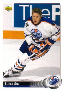 #98 Steven Rice - Edmonton Oilers - 1992-93 Upper Deck Hockey
