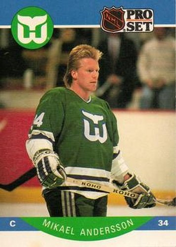 #98 Mikael Andersson - Hartford Whalers - 1990-91 Pro Set Hockey